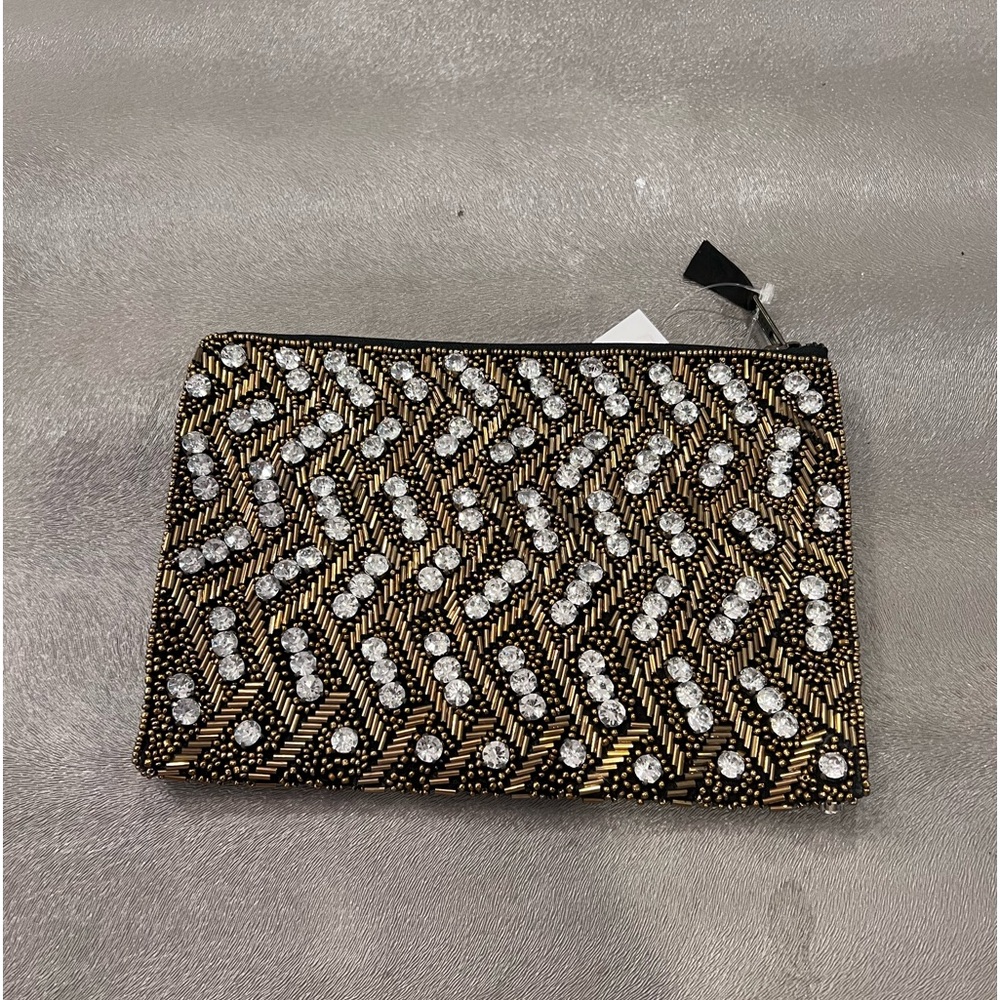 G-lish clutch/pocketbook gold black and clear